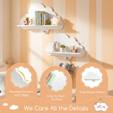 HONEY JOY 2 Pieces Floating Cloud Shelves, Wall Mounted Storage Display Rack