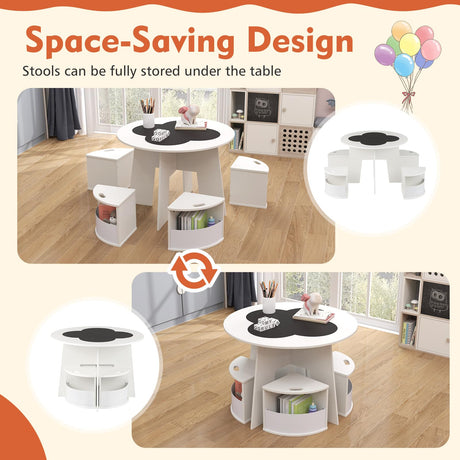 HONEY JOY 5PCS Kids Table and Chair Set
