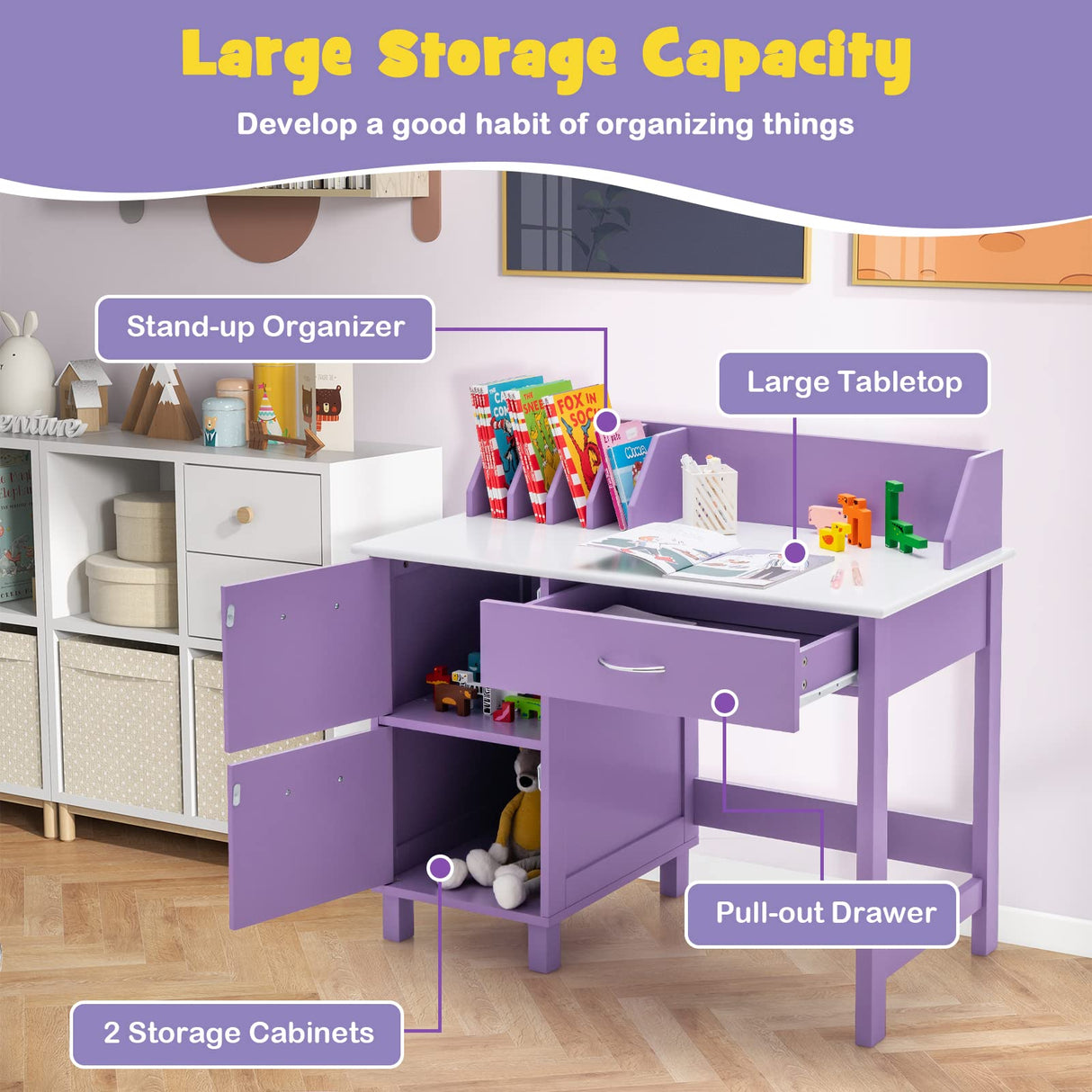 HONEY JOY Kids Desk and Chair Set
