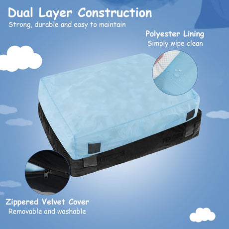 Sensory Mat with Foam Blocks and Washable Velvet Cover