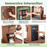 HONEY JOY Kids Food Cart, Pretend Play Market Stand Food Cart