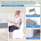 HONEY JOY Kids Table and Chair Set, 3-in-1 Wooden Activity Table and 2 Chairs for Drawing, Studying