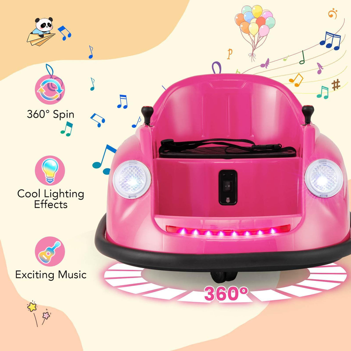12V Electric Kids Ride on Bumper Car with Remote Control for Toddlers 2-5 Years Old