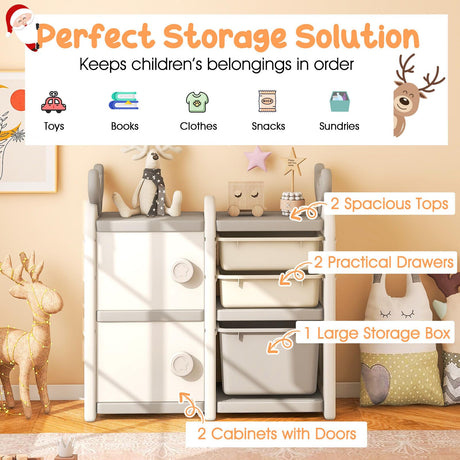 HONEY JOY Kids Toy Storage Organiser, Toy Chest and Bookshelf