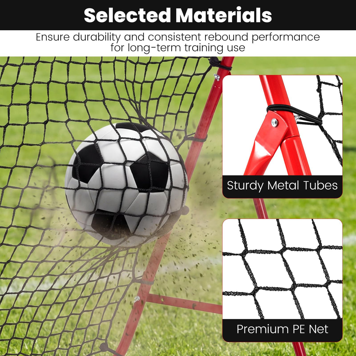 Foldable Soccer Rebounder Net with Adjustable Bounce Back