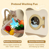 HONEY JOY Kids Corner Play Kitchen, Pretend Play Kitchen Playset