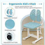 Kid's Study Desk and Chair Set Height-Adjustable Desk with Tilt Desktop and Ergonomic Chair