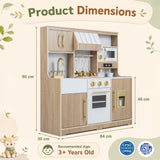 HONEY JOY Wooden Play Kitchen for Kids