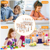 HONEY JOY Kids Table and 4 Chairs Set, Height Adjustable Toddler Desk and Chair Set
