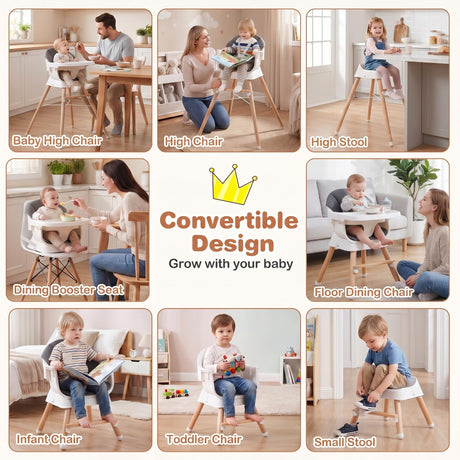 BABY JOY Convertible High Chair for Babies & Toddlers