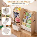 Toy Storage Organizer with Full-Length Mirror and 4-Tier Sling Shelves