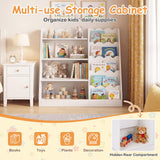 HONEY JOY Kids Bookshelf, Toddler Bookcase Toy Organizer