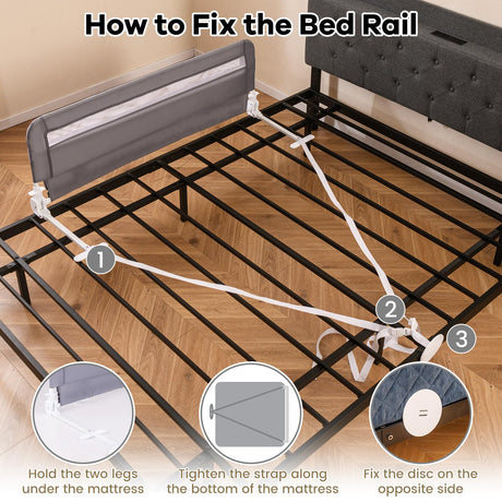 120 CM Toddler Foldable Bed Rail | Kids Safety Bedrail - BABY JOY 