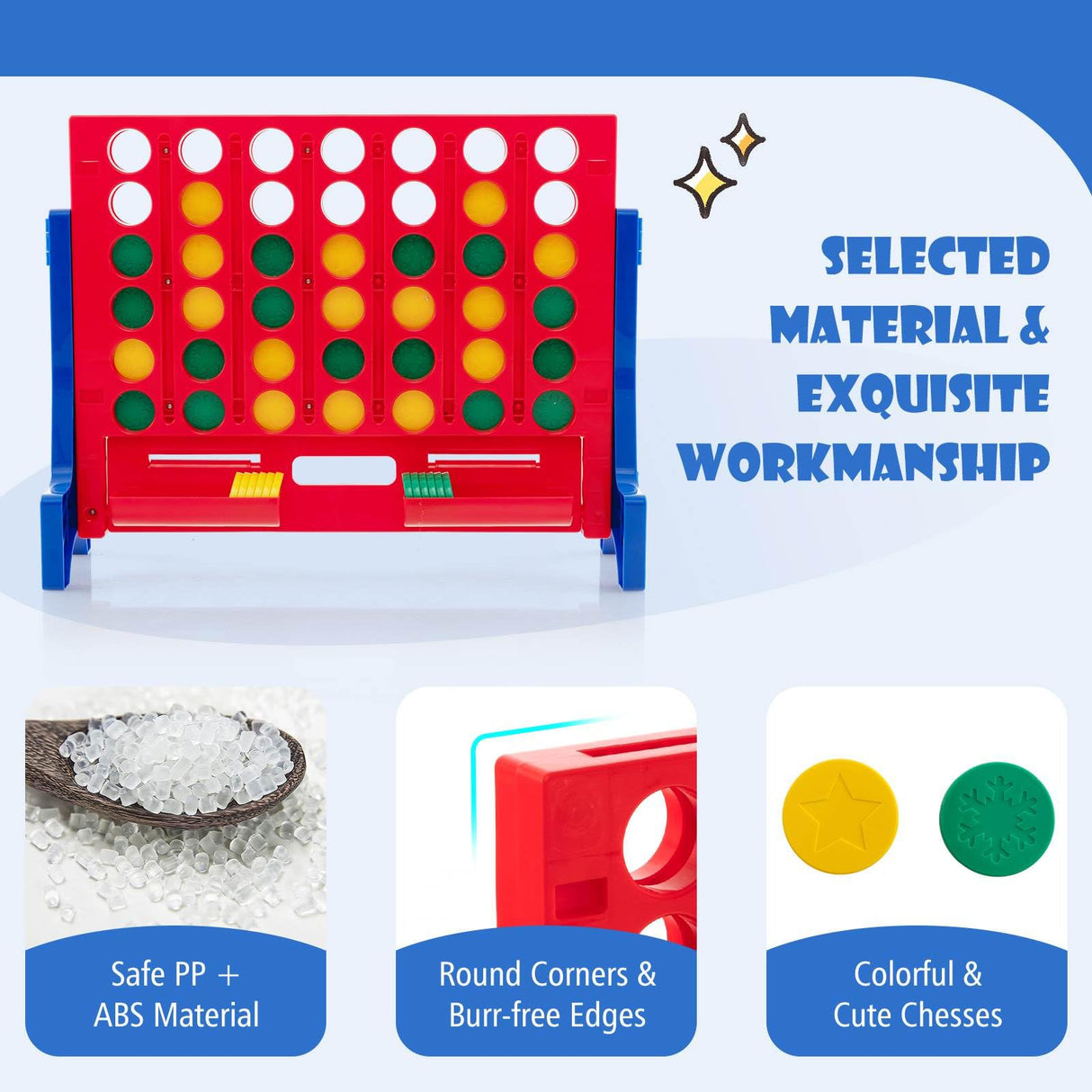 Jumbo 4-to-Score Connect Game Set with Carrying Bag and 42 Chesses