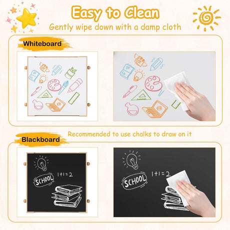 4-in-1 Kids Table and Chairs Set with Reversible Whiteboard for Arts Robot Style