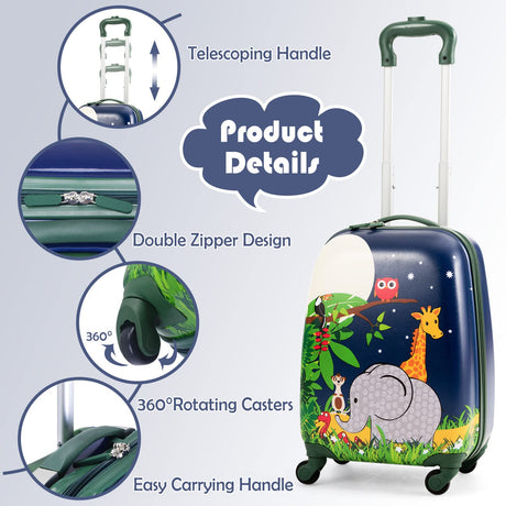 16” Toddlers Carry-on Suitcase & 13” Backpack Set