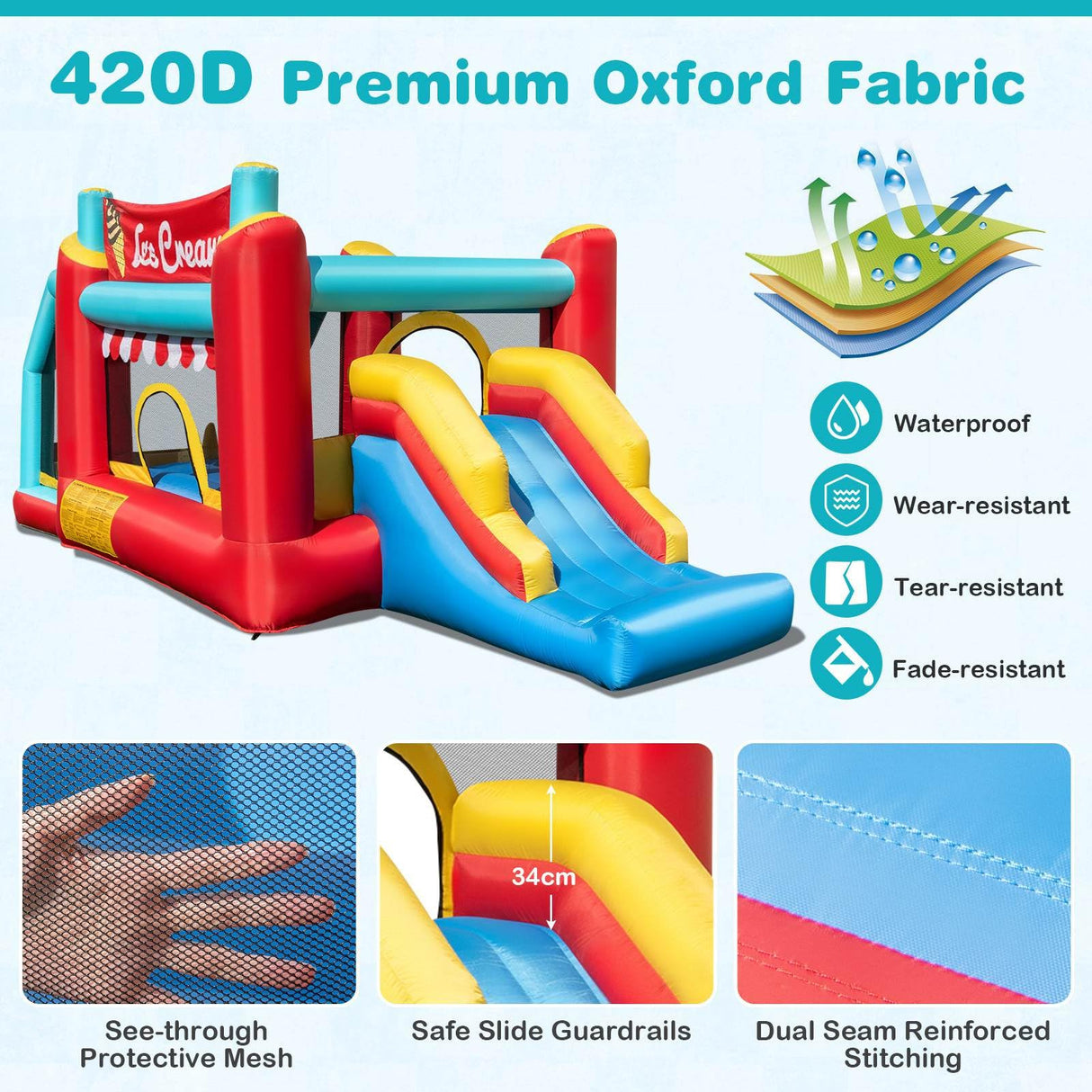 HONEY JOY 5-in-1 Ice Cream Jumping Castle