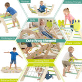 HONEY JOY 8-in-1 Wooden Triangle Set, Foldable Montessori Climbing Toys