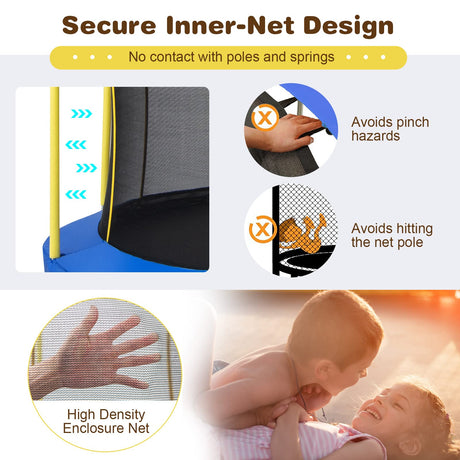 HONEY JOY 8FT Kids Trampoline, Galvanized Steel Frame, Weight Capacity 193KG