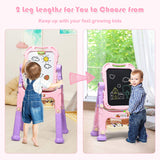 BABYJOY Art Easel for Kids, Height Adjustable 360° Rotate Double Sided Standing Art Drawing Board