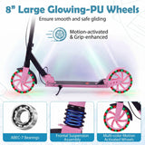 Kick Scooter with 4-Level Adjustable Handlebar, Hand Brake, Anti-Shock Suspension