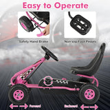 HONEY JOY Pedal Go Kart for Kids, 4 Wheel Pedal Powered Ride On