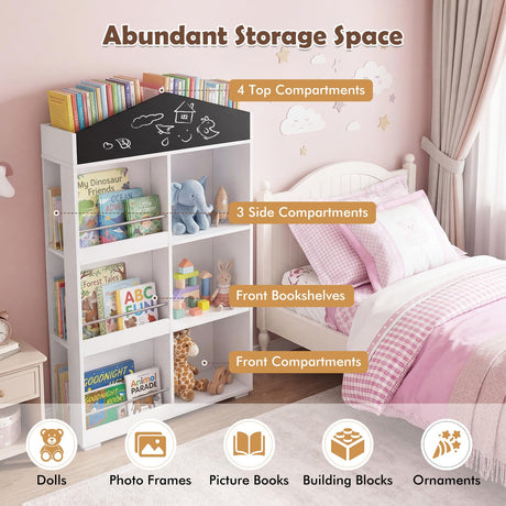 HONEY JOY House Shaped Kids Bookshelf, Toy Storage Organizer