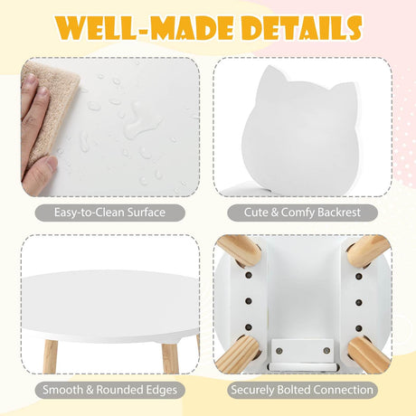 Kids Table and Chairs Set, Wooden Toddler Desk and Chair Set for Classroom Daycare Home