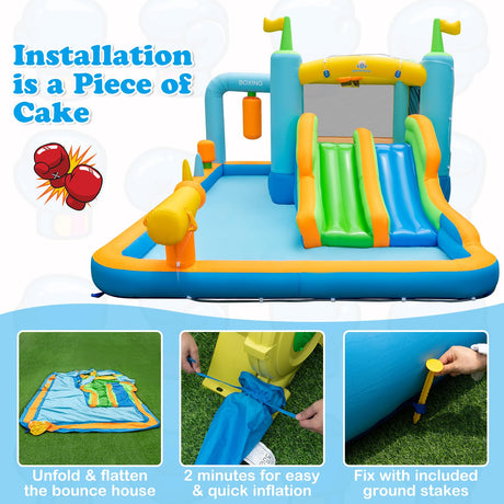 HONEY JOY Inflatable Water Slide, Kids Jumping Castle Bounce House
