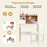 HONEY JOY Kids Desk and Chair Set, Wooden Children Study Table