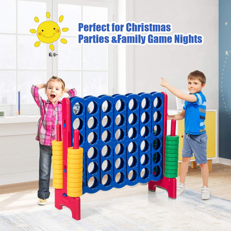Giant Connect 4 in A Row with 42 Jumbo Rings for Garden & Beach