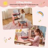 HONEY JOY Mini Keyboard Piano for Kids, 25 Keys Electric Piano w/Stool