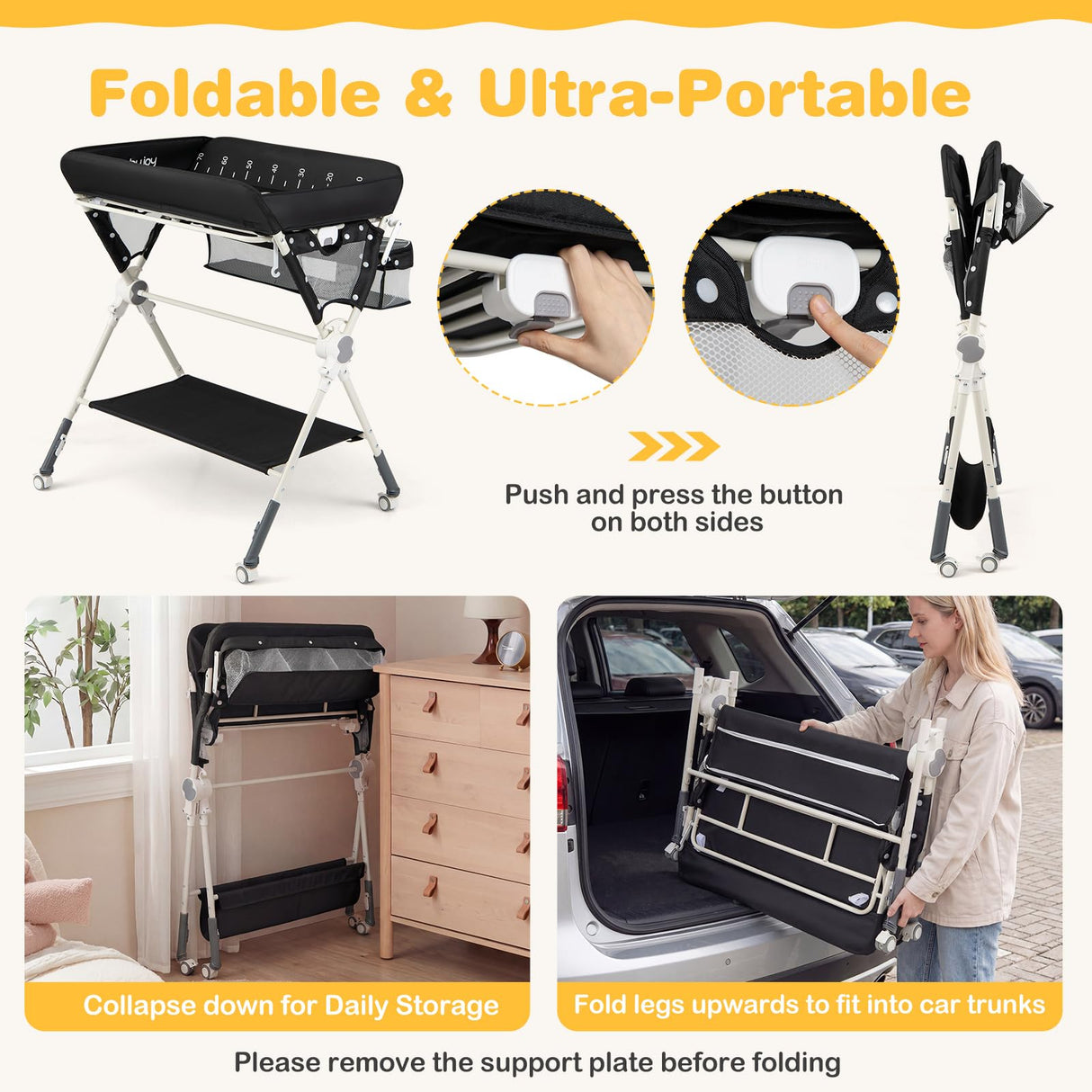 BABY JOY Baby Changing Table, Portable Nursery Organizer for Newborns