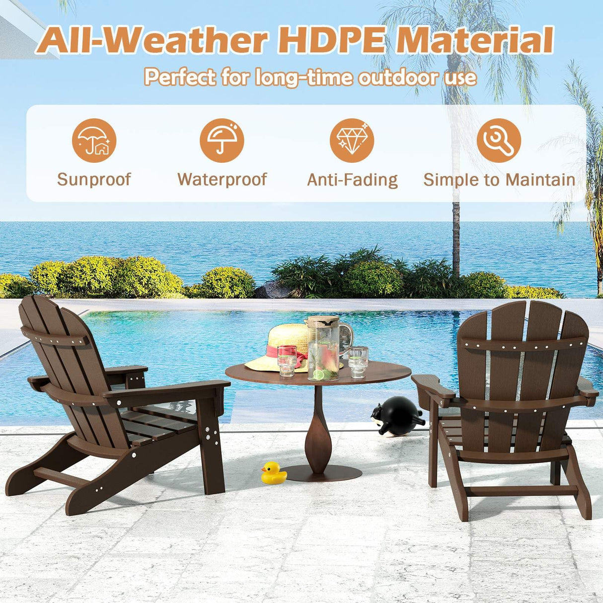 HONEY JOY Kids Adirondack Chair, Indoor Outdoor HDPE Toddler Chair