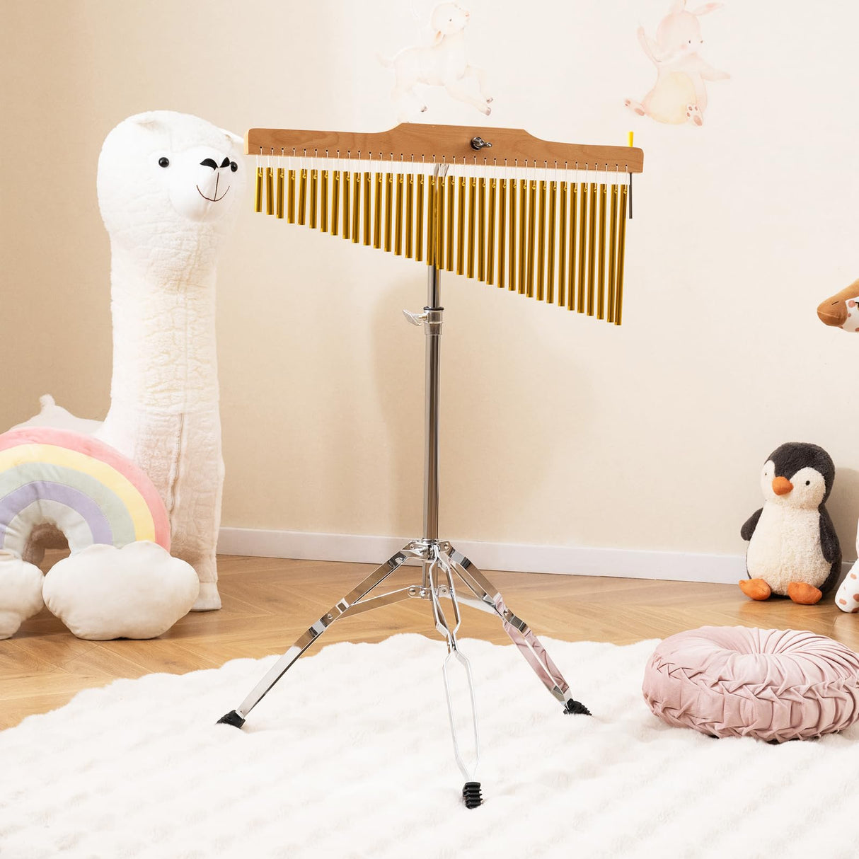 HONEY JOY 36-Bar Chimes Percussion Instrument, Single-Row Wind Chimes