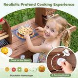 HONEY JOY Kids Food Cart, Pretend Play Market Stand Food Cart