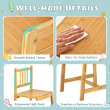 HONEY JOY Bamboo Kids Table & Chair Set