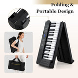 61-Key Foldable Piano Keyboard, Full-size Electronic Keyboard w/MIDI & Split Function