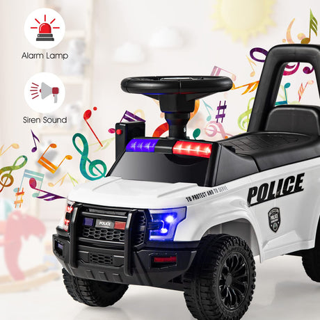 Ride On Push Police Car, Toddler Foot-to-Floor Sliding Toy with Siren