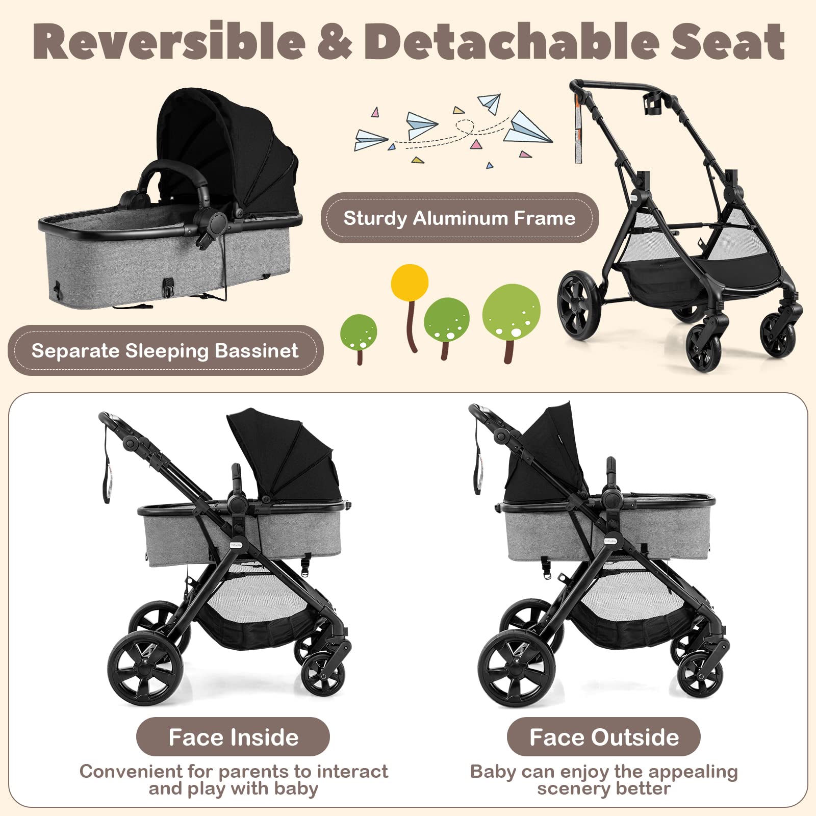 Baby joy bassinet stroller deals