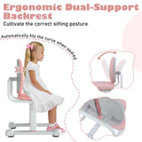 Kids Desk Chair, Children Study Chair w/Double Back Support & Adjustable Height