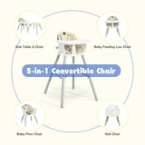 BABY JOY 5 in 1 Convertible Baby High Chair