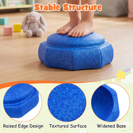 HONEY JOY 6-Piece Stepping Stones for Boys and Girls Aged 3+ Years Old