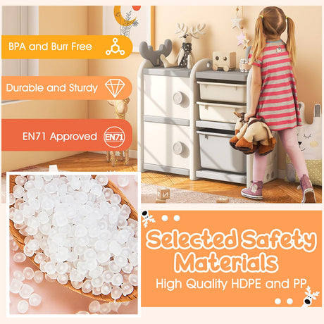 HONEY JOY Kids Toy Storage Organiser, Toy Chest and Bookshelf