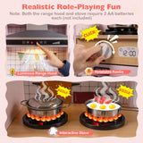 Dual-Sided Kids Play Kitchen, Wooden Kitchen Playset