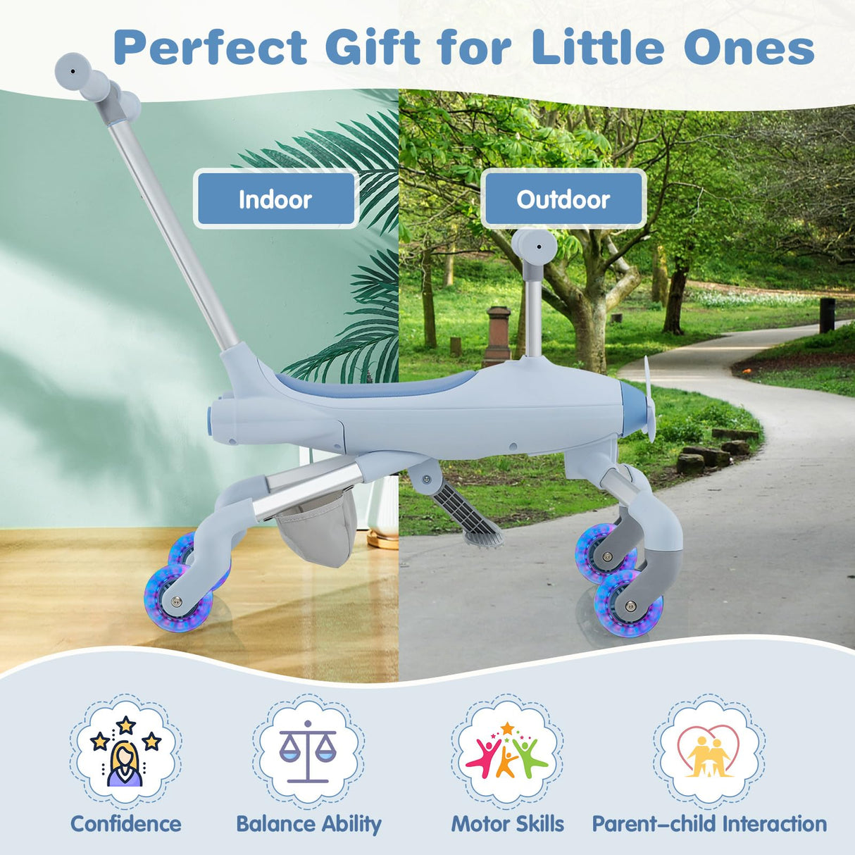 HONEY JOY 2-in-1 Kids Ride-on Push Car