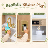 HONEY JOY Wooden Play Kitchen for Kids