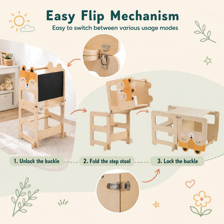 BABY JOY 3-in-1 Toddler Kitchen Step Stool