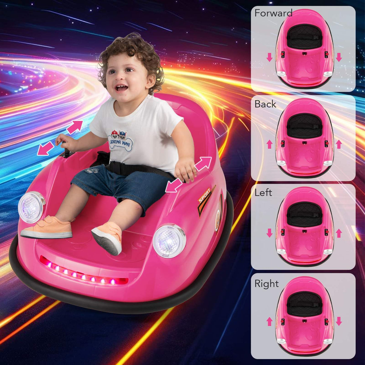 12V Electric Kids Ride on Bumper Car with Remote Control for Toddlers 2-5 Years Old