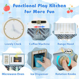 HONEY JOY Kids Kitchen Playset, Wooden Pretend Play Kitchen